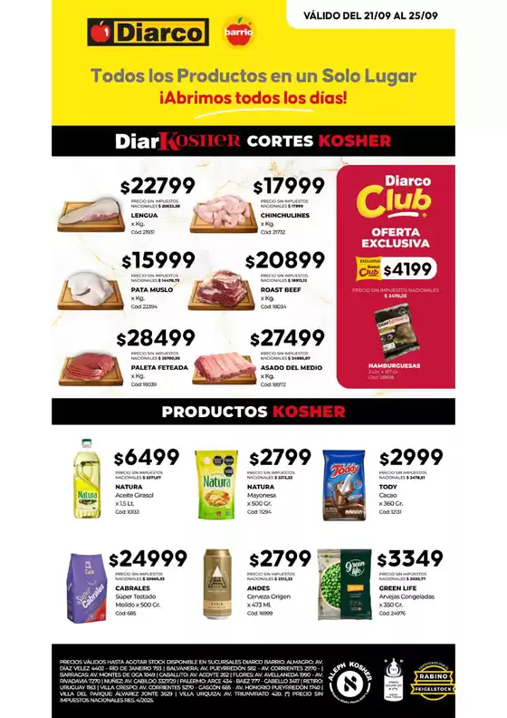 Catálogo Diarco en Jáuregui | OFERTAS KOSHER | 2026-09-21T00:00:00.000Z - 2026-09-25T00:00:00.000Z