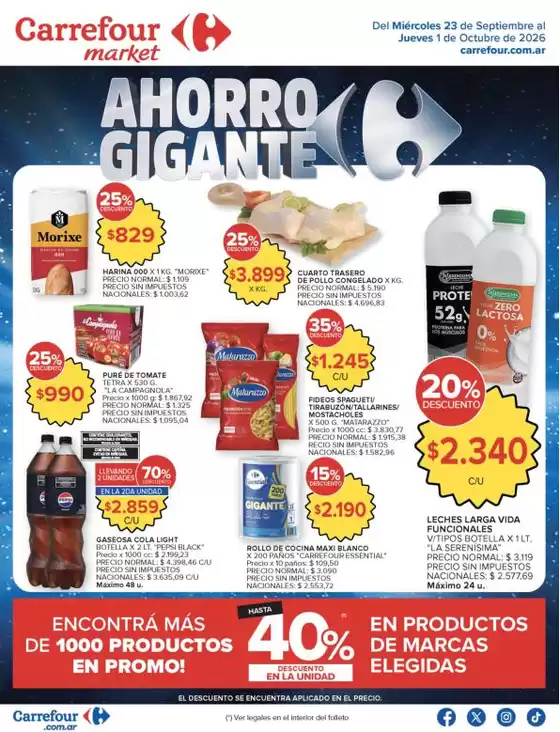Catálogo Carrefour Market | Carrefour Market 23 Septiembre | 2026-09-23T00:00:00.000Z - 2026-10-02T00:00:00.000Z