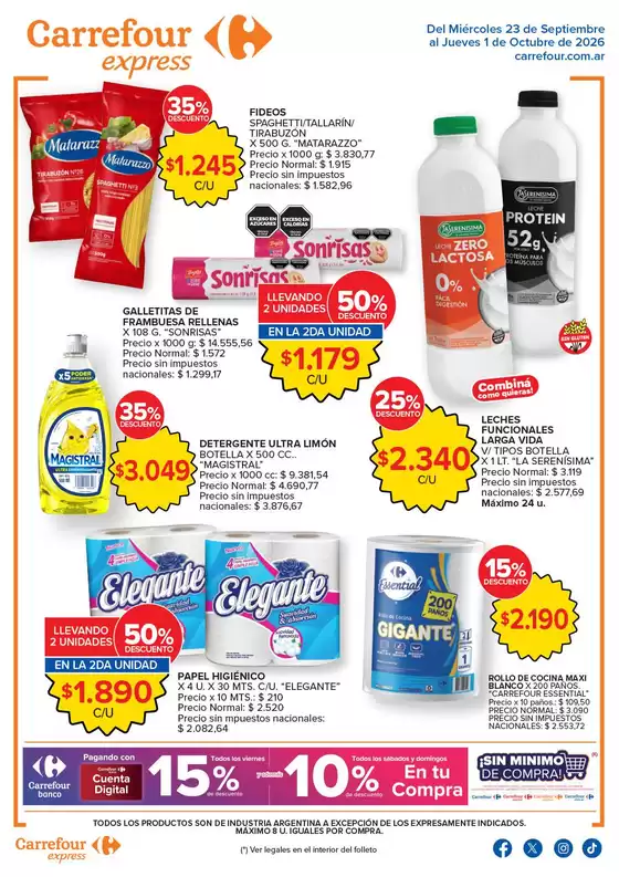 Catálogo Carrefour Express | Carrefour Express 23 Septiembre | 2026-09-23T00:00:00.000Z - 2026-10-02T00:00:00.000Z
