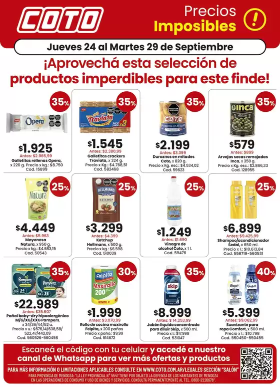 Catálogo Coto en Avellaneda (Buenos Aires) | Coto Salon Productos Motivo 1 | 2026-09-24T00:00:00.000Z - 2026-09-29T00:00:00.000Z