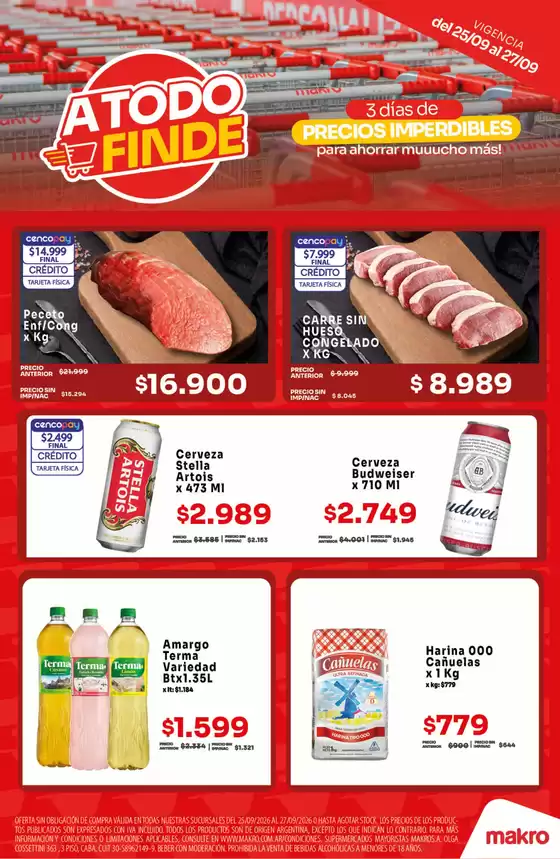 Catálogo Makro en Punta Chica | A todo finde en Makro | 2026-09-25T00:00:00.000Z - 2026-09-27T00:00:00.000Z