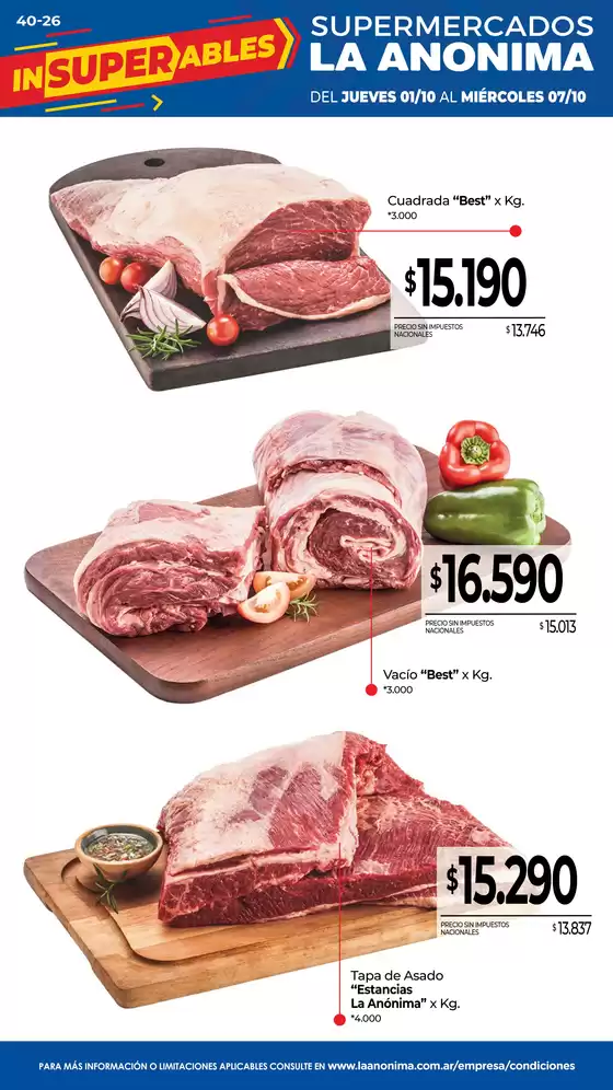 Catálogo La Anonima en Toay | Frescos | 2026-10-01T00:00:00.000Z - 2026-10-07T00:00:00.000Z