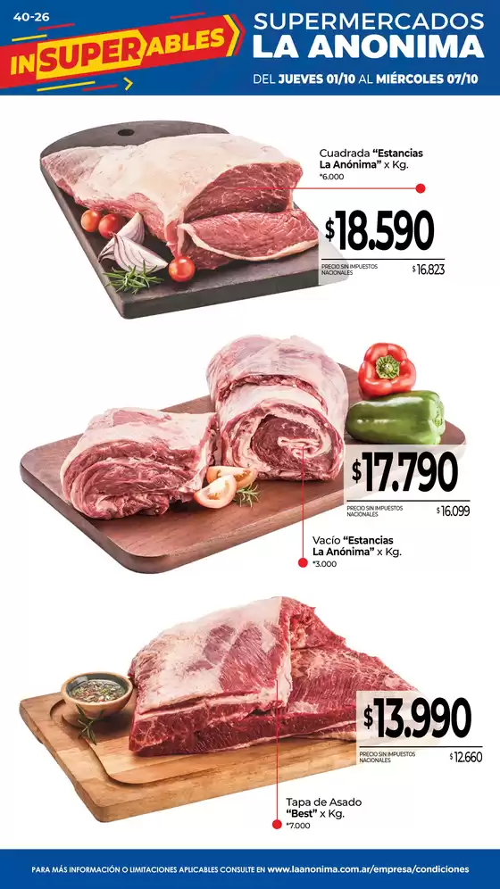 Catálogo La Anonima en Triunvirato | Frescos | 2026-10-01T00:00:00.000Z - 2026-10-07T00:00:00.000Z