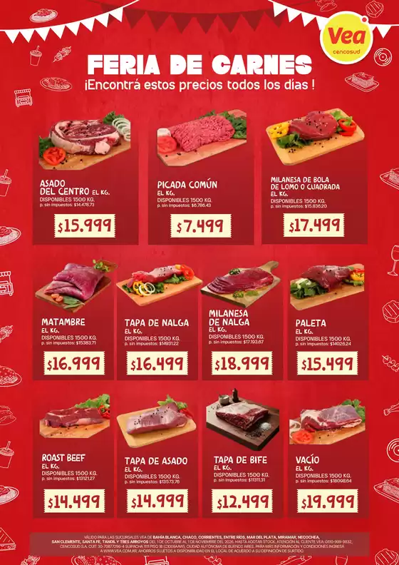 Catálogo Supermercados Vea en Buenos Aires | Feria de Carnes - Costa Nea Octubre | 2026-10-01T00:00:00.000Z - 2026-11-01T00:00:00.000Z