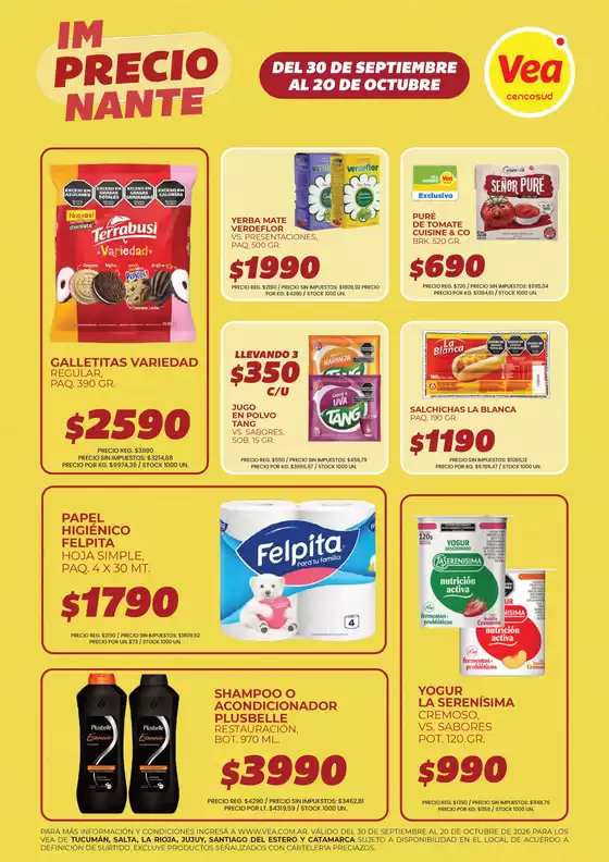 Catálogo Supermercados Vea | ImPRECIOnante NOA | 2026-09-30T00:00:00.000Z - 2026-10-20T00:00:00.000Z
