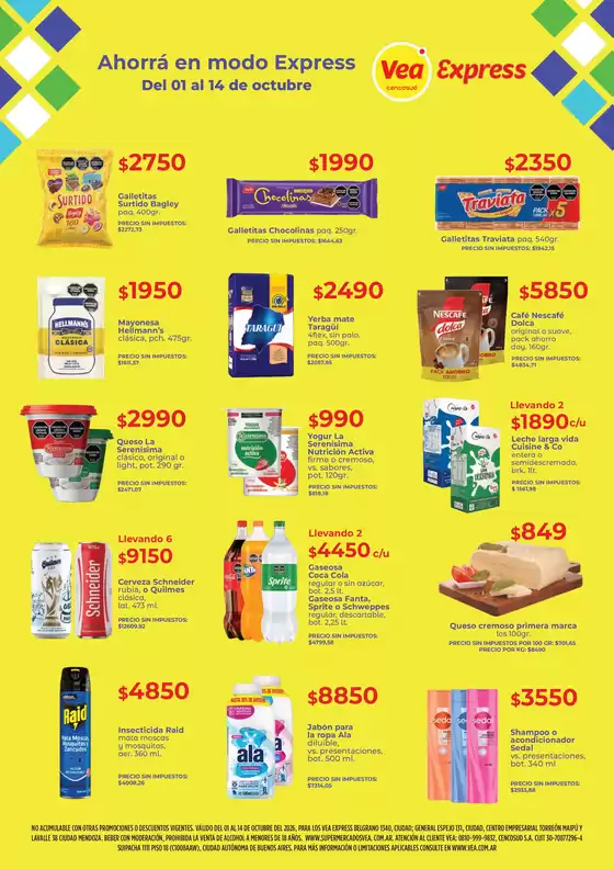 Catálogo Supermercados Vea | Folleto Vea Express de Mendoza | 2026-10-01T00:00:00.000Z - 2026-10-15T00:00:00.000Z