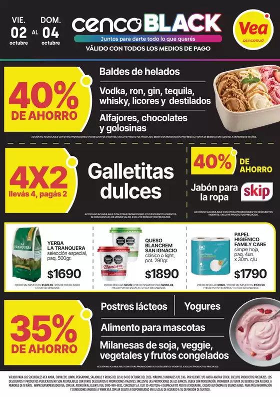 Catálogo Supermercados Vea | Fin de semana CENCOBLCK Amba Lejania | 2026-10-02T00:00:00.000Z - 2026-10-04T00:00:00.000Z