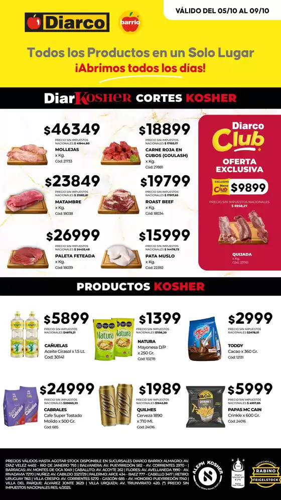 Catálogo Diarco | OFERTAS KOSHER | 2026-10-05T00:00:00.000Z - 2026-10-09T00:00:00.000Z