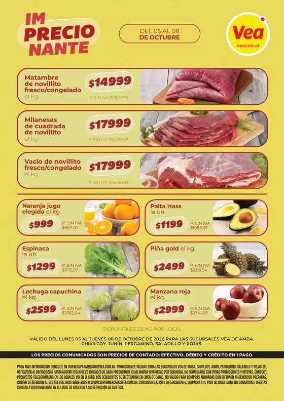 Catálogo Supermercados Vea | Volante Semanal Amba Lejania | 2026-10-05T00:00:00.000Z - 2026-10-08T00:00:00.000Z