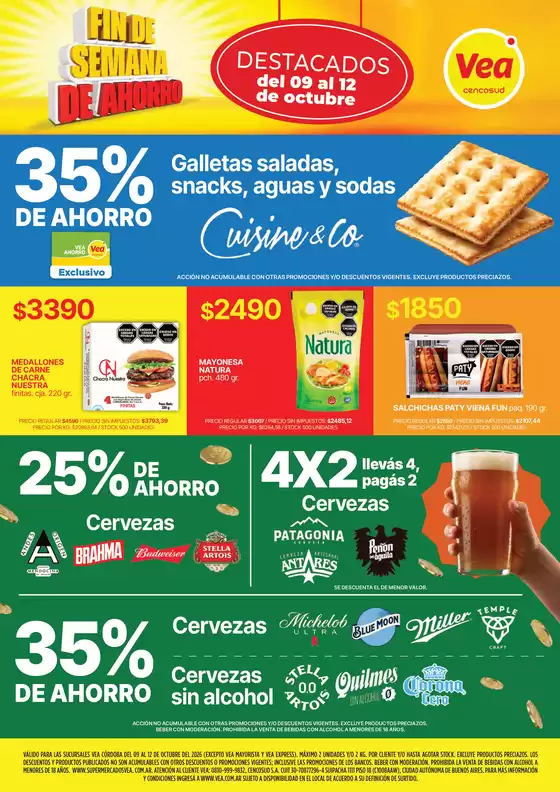 Catálogo Supermercados Vea | FIN DE SEMANA DE AHORRO CÓRDOBA | 2026-10-09T00:00:00.000Z - 2026-10-12T00:00:00.000Z