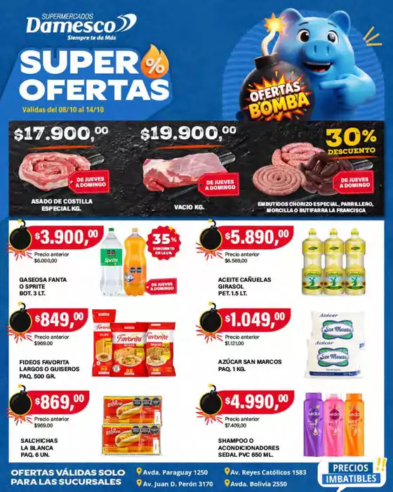 Catálogo Supermercados Damesco | Ofertas minoristas 8 al 14 10 | 2026-10-09T00:00:00.000Z - 2026-10-14T00:00:00.000Z