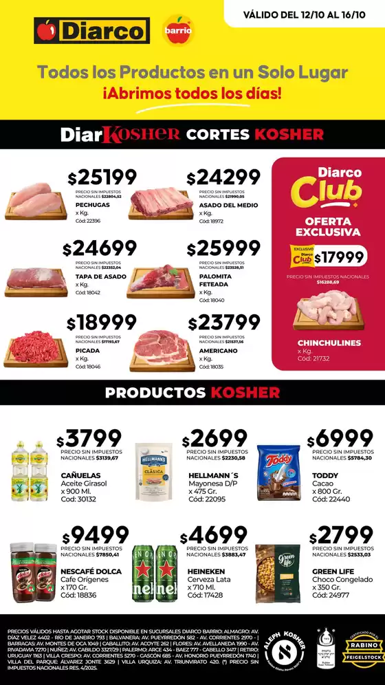 Catálogo Diarco | OFERTAS KOSHER | 2026-10-12T00:00:00.000Z - 2026-10-16T00:00:00.000Z