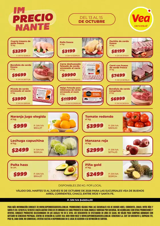 Catálogo Supermercados Vea | Volante Semanal BA y Nea | 2026-10-13T00:00:00.000Z - 2026-10-15T00:00:00.000Z