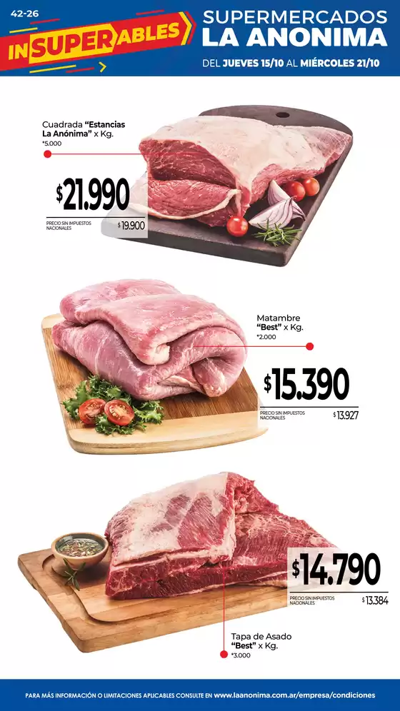 Catálogo La Anonima en Lago Puelo | Frescos | 2026-10-15T00:00:00.000Z - 2026-10-21T00:00:00.000Z