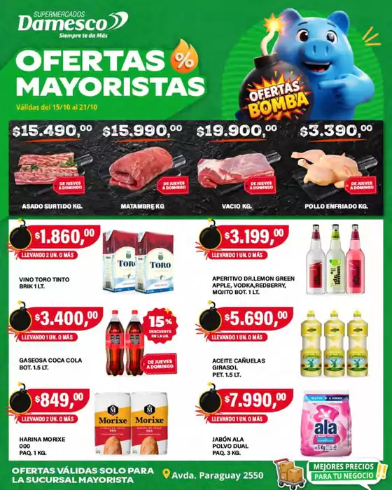 Catálogo Supermercados Damesco | OFERTAS MAYORISTA 15 AL 21 10... | 2026-10-15T00:00:00.000Z - 2026-10-21T00:00:00.000Z