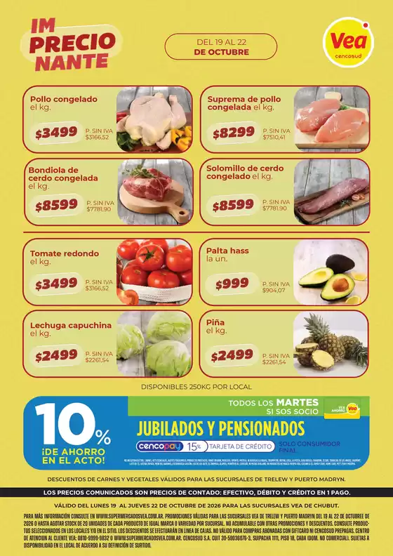 Catálogo Supermercados Vea | VOLANTE 19-10 CHUBUT | 2026-10-19T00:00:00.000Z - 2026-10-22T00:00:00.000Z
