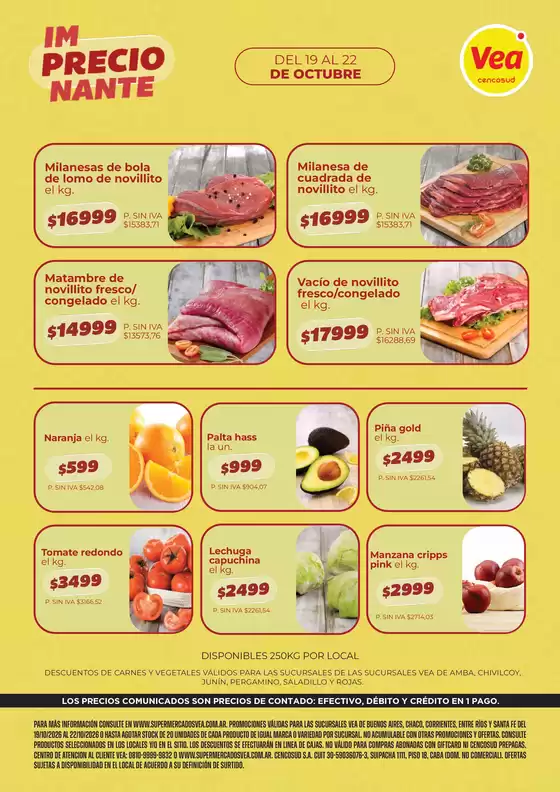 Catálogo Supermercados Vea | Volante semanal AMBA y lejanía | 2026-10-19T00:00:00.000Z - 2026-10-22T00:00:00.000Z