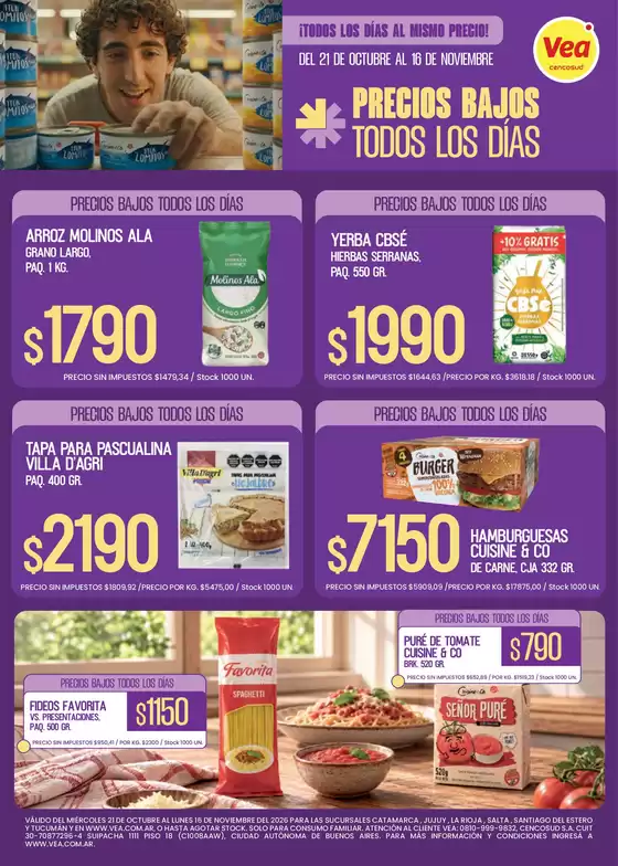 Catálogo Supermercados Vea | Folleto Precios Bajos NOA | 2026-10-21T00:00:00.000Z - 2026-11-16T00:00:00.000Z