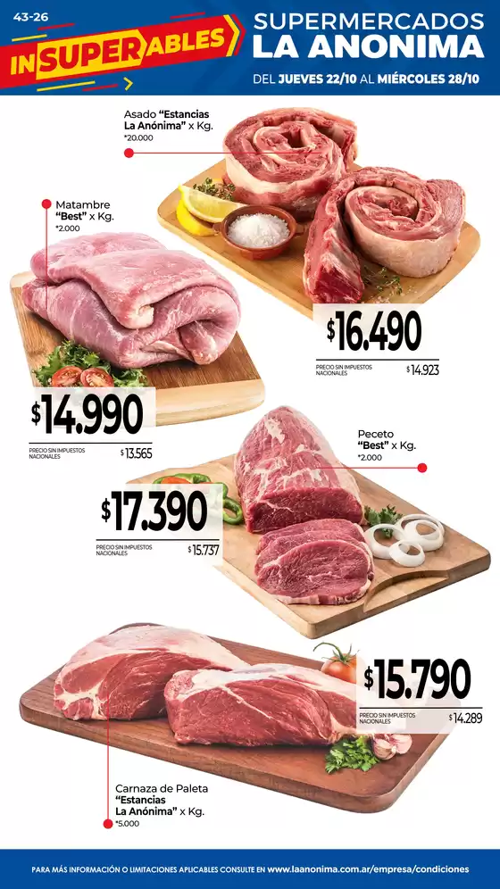 Catálogo La Anonima en Trevelín | Frescos | 2026-10-22T00:00:00.000Z - 2026-10-28T00:00:00.000Z