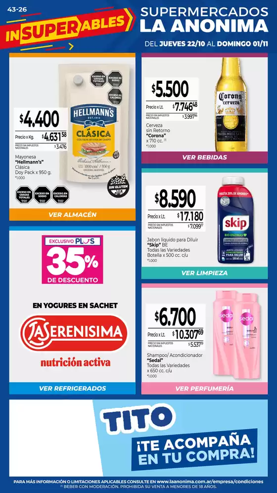 Catálogo La Anonima en San Justo (Santa Fe) | Insuperables | 2026-10-22T00:00:00.000Z - 2026-11-01T00:00:00.000Z