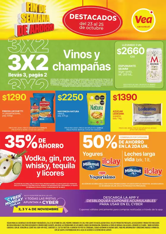 Catálogo Supermercados Vea | Fin de semana Patagonia | 2026-10-23T00:00:00.000Z - 2026-10-25T00:00:00.000Z