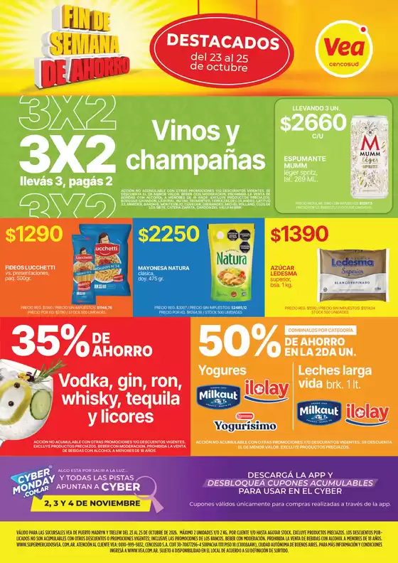 Catálogo Supermercados Vea | Fin de semana Chubut | 2026-10-23T00:00:00.000Z - 2026-10-25T00:00:00.000Z