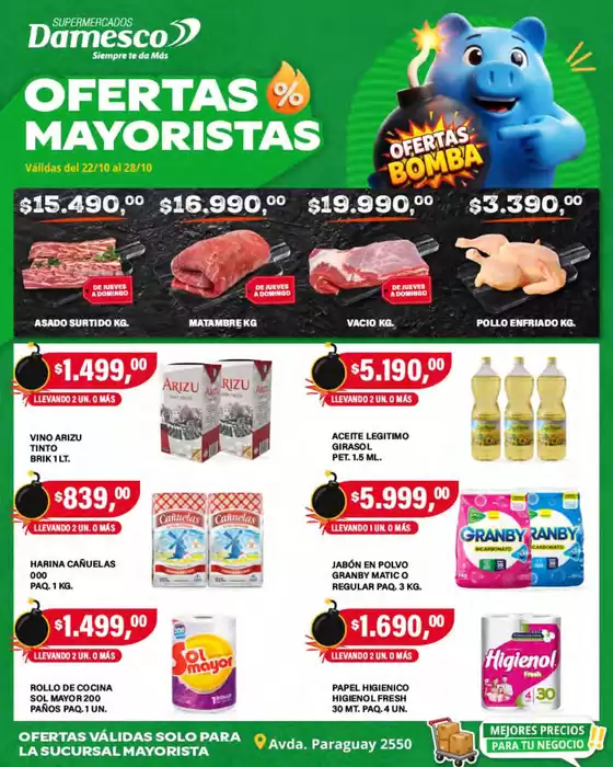 Catálogo Supermercados Damesco | Ofertas mayoristas 22 al 28 10.. | 2026-10-22T00:00:00.000Z - 2026-10-28T00:00:00.000Z