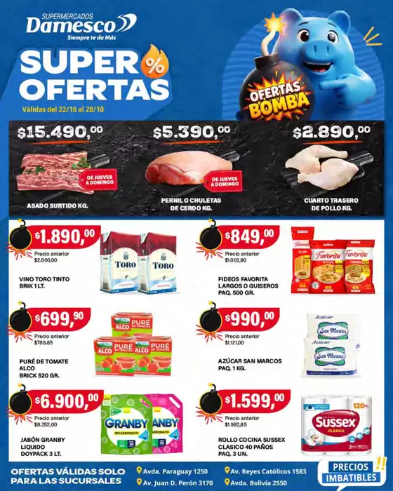 Catálogo Supermercados Damesco | Ofertas minorista 22 al 28 10.. | 2026-10-22T00:00:00.000Z - 2026-10-28T00:00:00.000Z