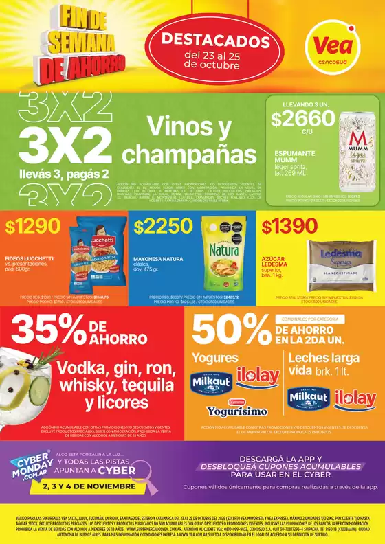 Catálogo Supermercados Vea | Fin de semana de ahorro NOA | 2026-10-23T00:00:00.000Z - 2026-10-25T00:00:00.000Z