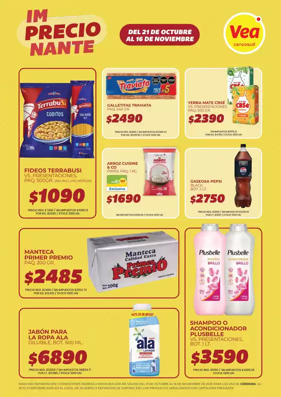 Catálogo Supermercados Vea | Folleto imPRECIOnante Córdoba | 2026-10-22T00:00:00.000Z - 2026-11-16T00:00:00.000Z