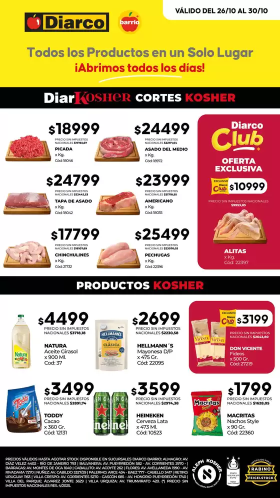 Catálogo Diarco | OFERTAS KOSHER | 2026-10-26T00:00:00.000Z - 2026-10-30T00:00:00.000Z