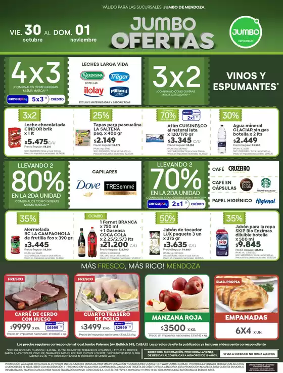 Catálogo Jumbo en Perdriel | Ofertas Mendoza | 2026-10-29T00:00:00.000Z - 2026-11-01T00:00:00.000Z