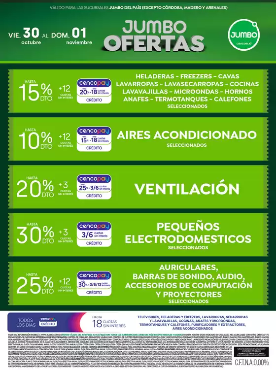 Catálogo Jumbo en Perdriel | Ofertas Electro y Hogar | 2026-10-30T00:00:00.000Z - 2026-11-01T00:00:00.000Z