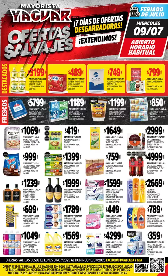 Catálogo Supermercados Yaguar | Ofertas principales y descuentos | 2025-07-14T00:00:00.000Z - 2025-07-19T00:00:00.000Z
