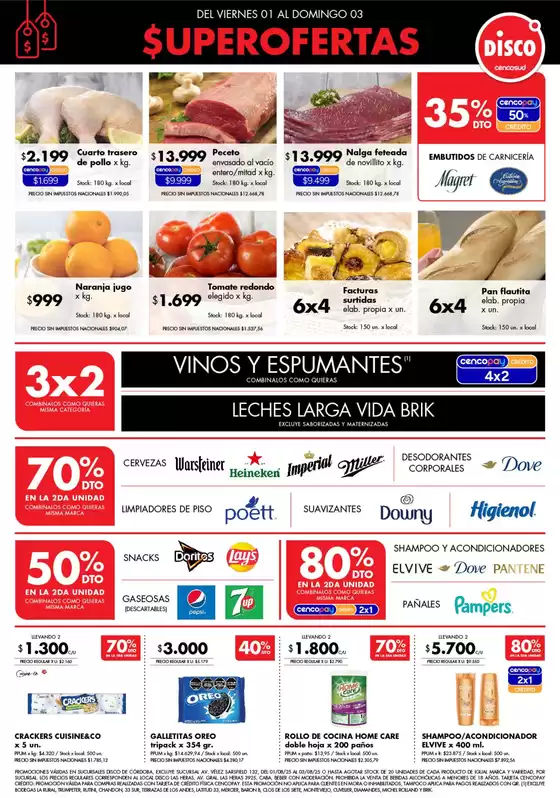 Catálogo Disco en Lanus Este | $UPEROFERTAS DE FDS Córdoba | 2025-07-31T00:00:00.000Z - 2025-08-03T00:00:00.000Z