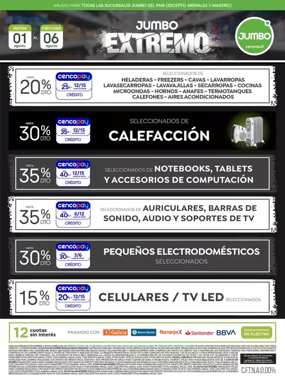 Catálogo Jumbo en Lanus Este | Oferta | Electro  | 2025-08-01T00:00:00.000Z - 2025-08-06T00:00:00.000Z