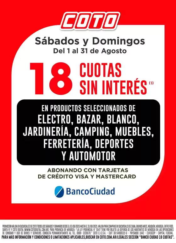 Catálogo Coto en Santo Tomé (Santa Fe) | Coto Afiche Web Banco Ciudad | 2025-08-01T00:00:00.000Z - 2025-08-31T00:00:00.000Z