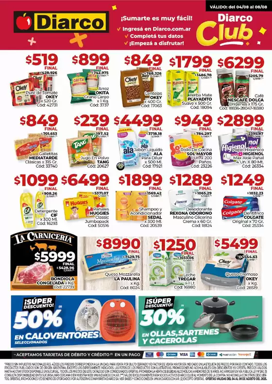 Catálogo Diarco en El Calafate | Diarco Ofertas Interior | 2025-08-04T00:00:00.000Z - 2025-08-08T00:00:00.000Z