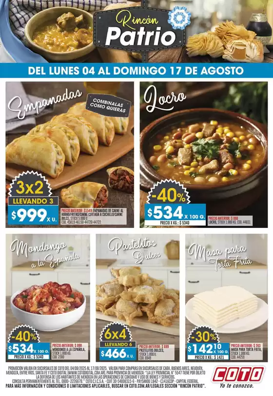 Catálogo Coto en Carcarañá | Coto Afiche- Rincon- Patrio- | 2025-08-04T00:00:00.000Z - 2025-08-17T00:00:00.000Z