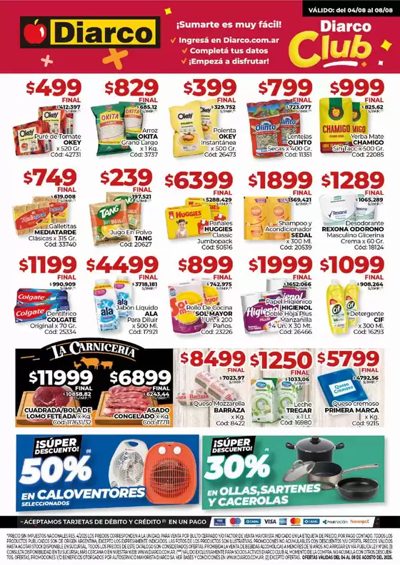 Catálogo Diarco en Mercedes (Corrientes) | Diarco Ofertas Gba | 2025-08-04T00:00:00.000Z - 2025-08-08T00:00:00.000Z