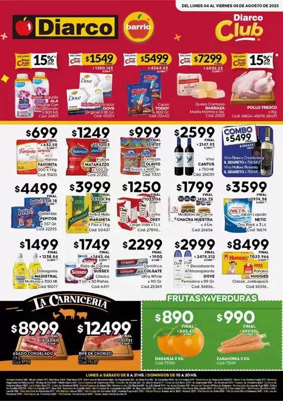Catálogo Diarco en Mercedes (Corrientes) | Ofertas Diarco Barrio | 2025-08-04T00:00:00.000Z - 2025-08-08T00:00:00.000Z