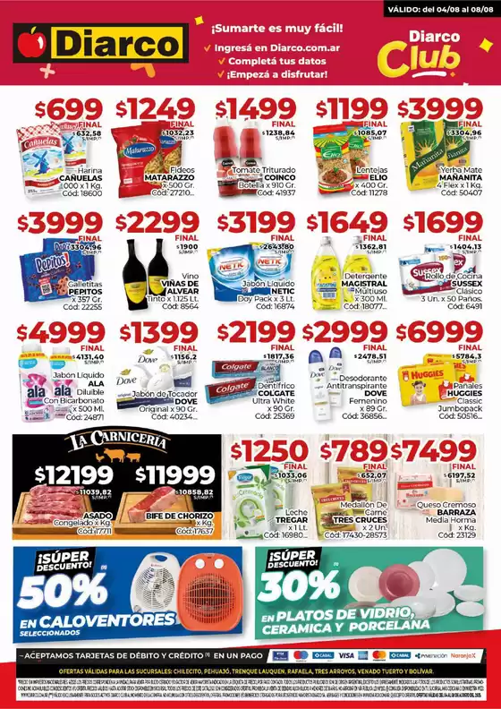 Catálogo Diarco en Mercedes (Corrientes) | Diarco Ofertas Pueblo Interior | 2025-08-04T00:00:00.000Z - 2025-08-08T00:00:00.000Z