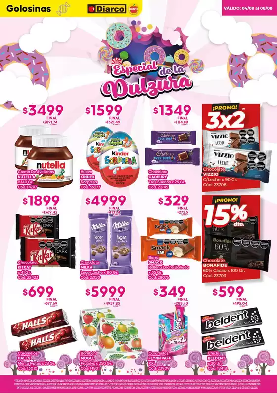 Catálogo Diarco en Carcarañá | Diarco Especial Golosinas | 2025-08-04T00:00:00.000Z - 2025-08-08T00:00:00.000Z