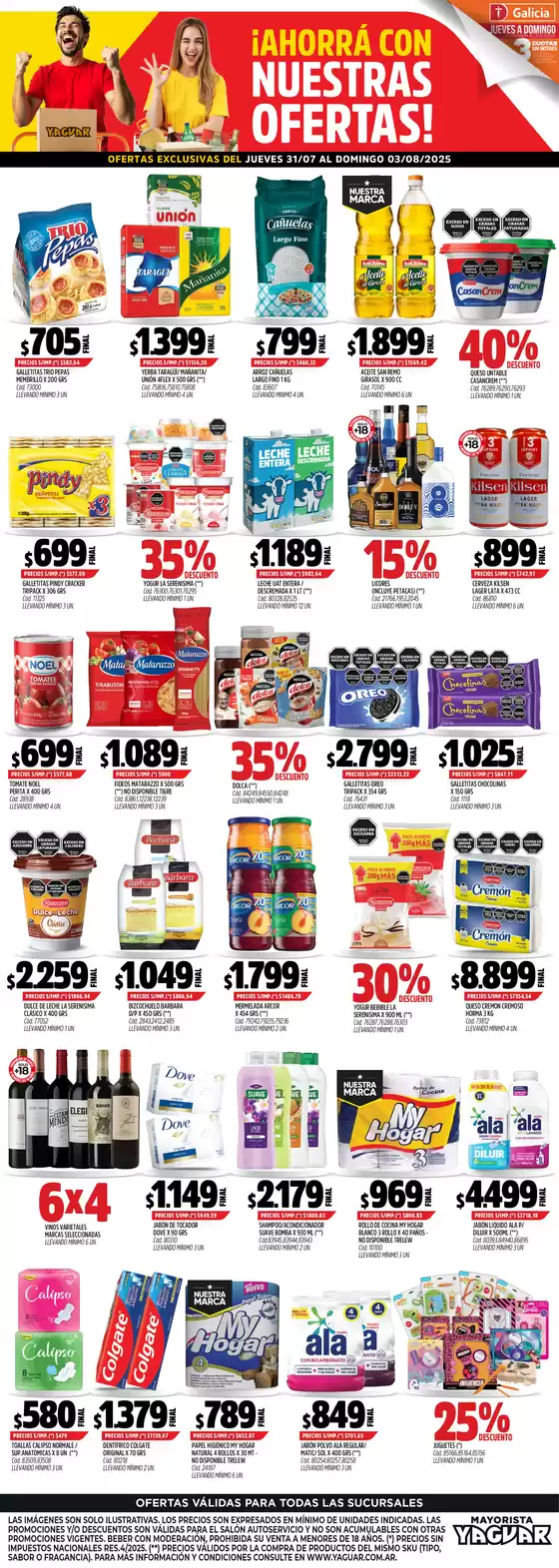 Catálogo Supermercados Yaguar en Carcarañá | Ofertas Supermercados Yaguar | 2025-08-04T00:00:00.000Z - 2025-08-09T00:00:00.000Z