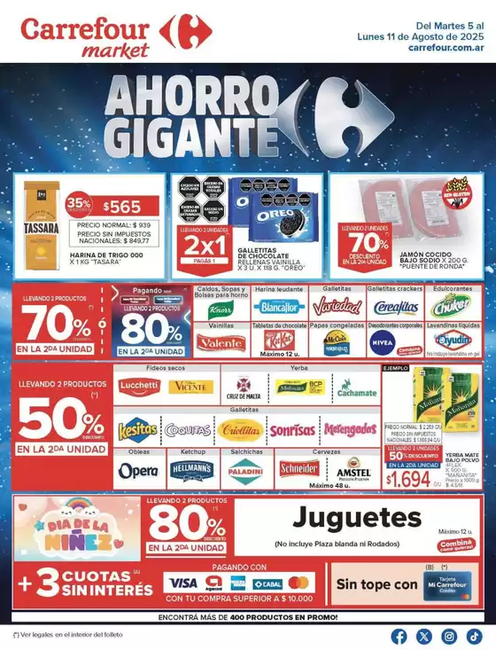 Catálogo Carrefour Market en Rivadavia (Mendoza) | Ofertas principales para todos los clientes | 2025-08-05T00:00:00.000Z - 2025-08-12T00:00:00.000Z
