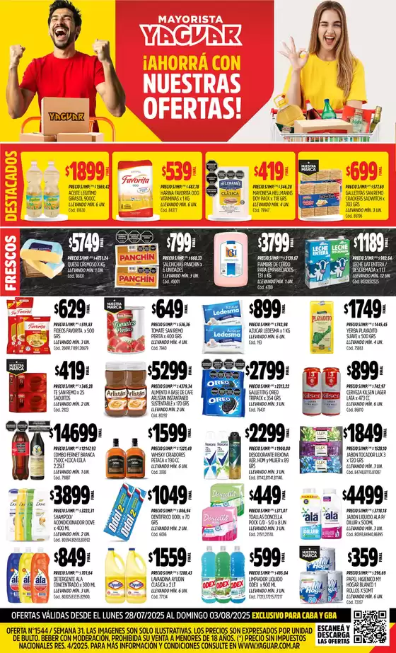 Catálogo Supermercados Yaguar en Salsipuedes | Ofertas principales y descuentos | 2025-08-04T00:00:00.000Z - 2025-08-09T00:00:00.000Z
