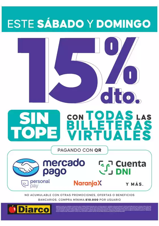 Catálogo Diarco en Tartagal (Salta) | Diarco 15% Off En Todas Las Billeteras Virtuales | 2025-08-09T00:00:00.000Z - 2025-08-10T00:00:00.000Z