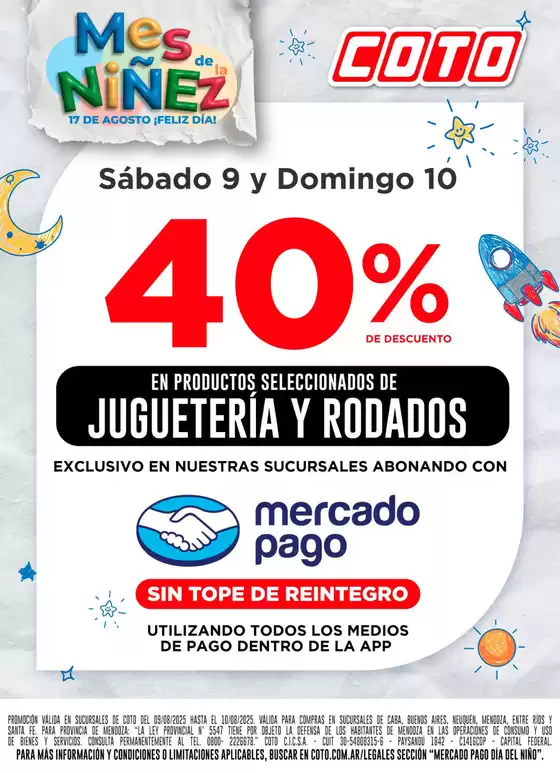 Catálogo Coto en Tartagal (Salta) | Coto Afiche Web- Mercado Pago Jugueteria | 2025-08-09T00:00:00.000Z - 2025-08-10T00:00:00.000Z