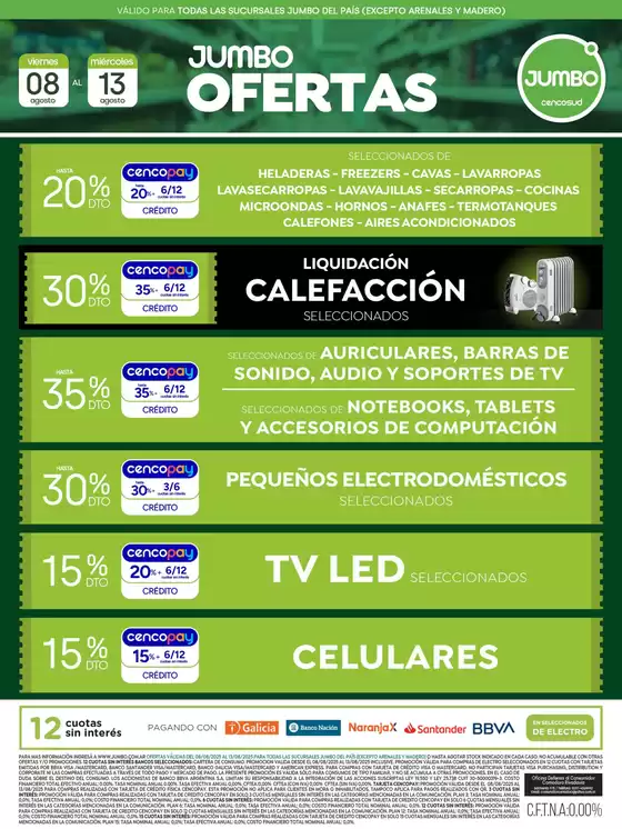 Catálogo Jumbo en Tartagal (Salta) | Oferta | Electro  | 2025-08-08T00:00:00.000Z - 2025-08-13T00:00:00.000Z