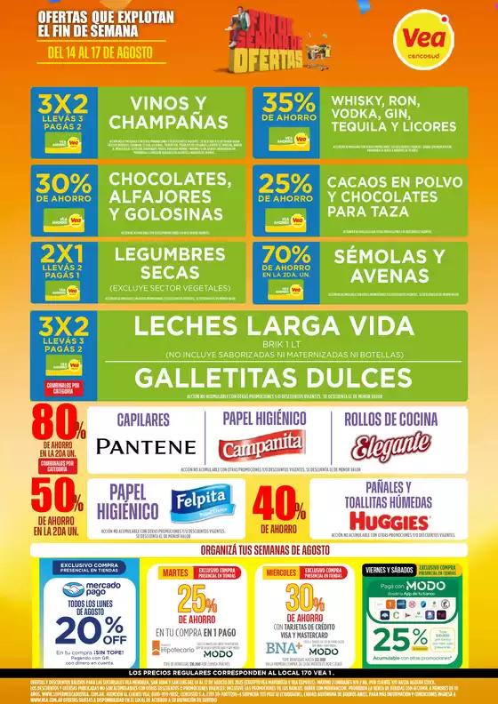 Catálogo Supermercados Vea en Neuquén | Ofertas principales para ahorradores | 2025-08-14T00:00:00.000Z - 2025-08-17T00:00:00.000Z